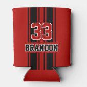 Aangepaste roodroze en zwarte snufjes voor sport blikjeskoeler (Achterkant)