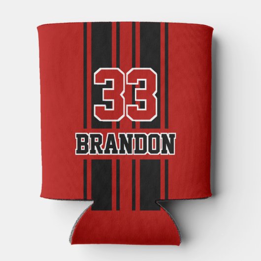 Aangepaste roodroze en zwarte snufjes voor sport blikjeskoeler (Achterkant)