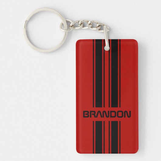 Aangepaste roodroze en zwarte snufjes voor sport sleutelhanger (Voorkant)