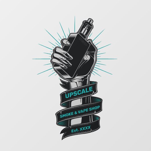 Aangepaste rook- en vapewinkel Klein bedrijf Raamsticker (Vel)