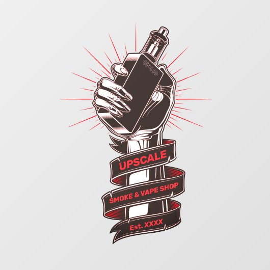 Aangepaste rook- en vapewinkel Kleine Bedrijven Raamsticker (Vel)