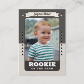Aangepaste Rookie-ruilkaart, Retro eerste verjaard Contactkaartje (Voorkant)