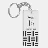 Aangepaste room hotel/lodge sleutelhanger (Voorkant Links)