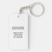 Aangepaste room hotel/lodge sleutelhanger (achterkant)