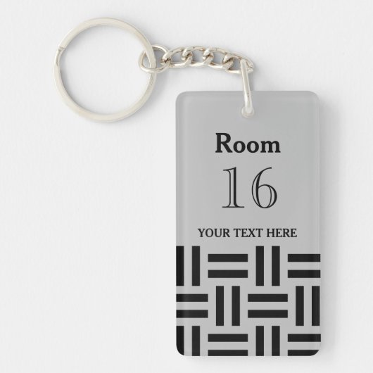 Aangepaste room hotel/lodge sleutelhanger (Voorkant)