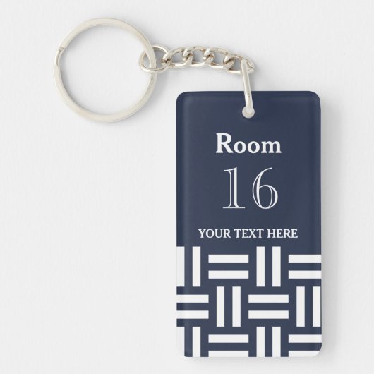 Aangepaste room hotel/lodge sleutelhanger (Voorkant)