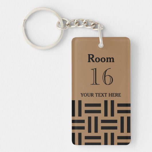 Aangepaste room hotel/lodge sleutelhanger (Voorkant)