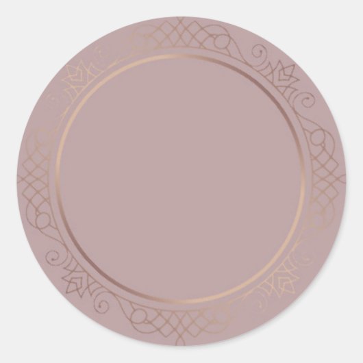 Aangepaste Roos Gold Blank Sjabloon Jouw tekst toe Ronde Sticker (Voorkant)