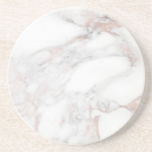 Aangepaste Roos Gold Marble Elegant Sjabloon Zandsteen Onderzetter (Voorkant)