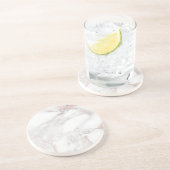 Aangepaste Roos Gold Marble Elegant Sjabloon Zandsteen Onderzetter (Zijkant)