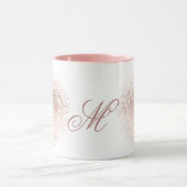 Aangepaste Roos Gold Snowflake-kerstkoffie Mok (Midden)