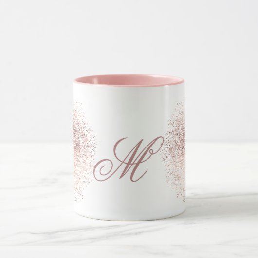 Aangepaste Roos Gold Snowflake-kerstkoffie Mok (Midden)