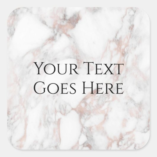 Aangepaste Roos Gold White Marble Trendy Sjabloon Vierkante Sticker (Voorkant)