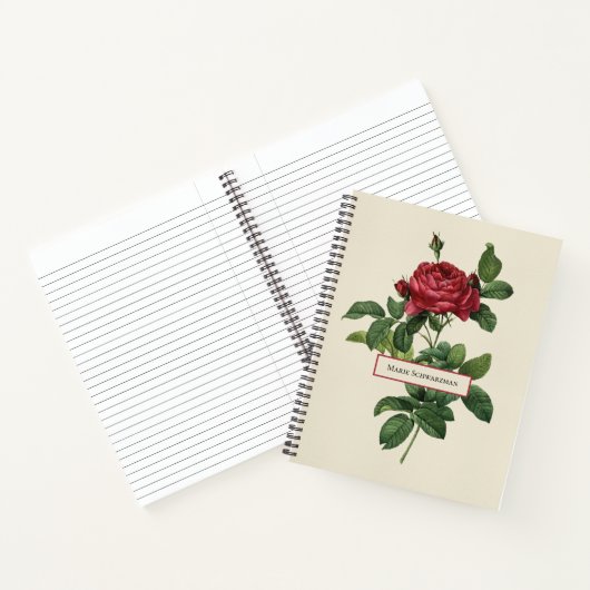 Aangepaste Roos-gravering Notitieboek (Binnen)
