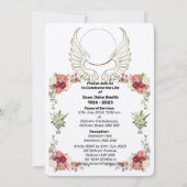 Aangepaste Roos Wings Foto Uitvaart Kaart (Voorkant)