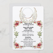 Aangepaste Roos Wings Foto Uitvaart Kaart (Voorkant / Achterkant)