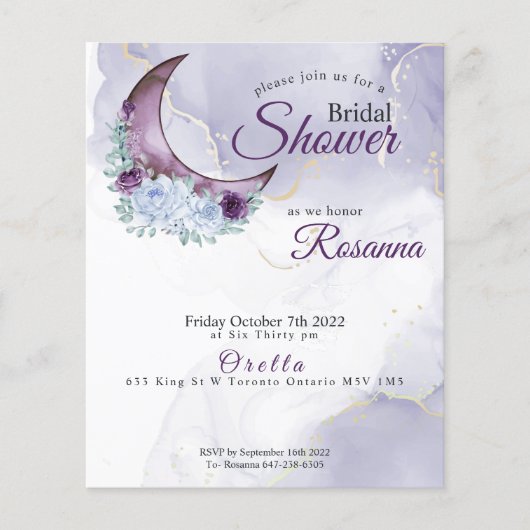 Aangepaste Rosanna-2 Rustic Crescent Moon Paarse (Voorkant)