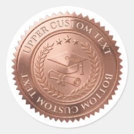 Aangepaste rose goud folie afstudeercertificaat ze ronde sticker