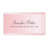 Aangepaste Rose Goud Template Typografie Verzendin Etiket (Voorkant)