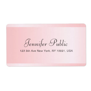 Aangepaste Rose Goud Template Typografie Verzendin Etiket