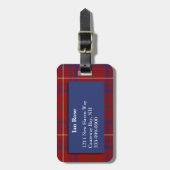 Aangepaste Rose Tartan Schotse geruite bagagelabel (Voorkant verticaal)
