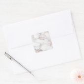 Aangepaste Rosegold Marmer Elegante Moderne Blanco Vierkante Sticker (Envelop)