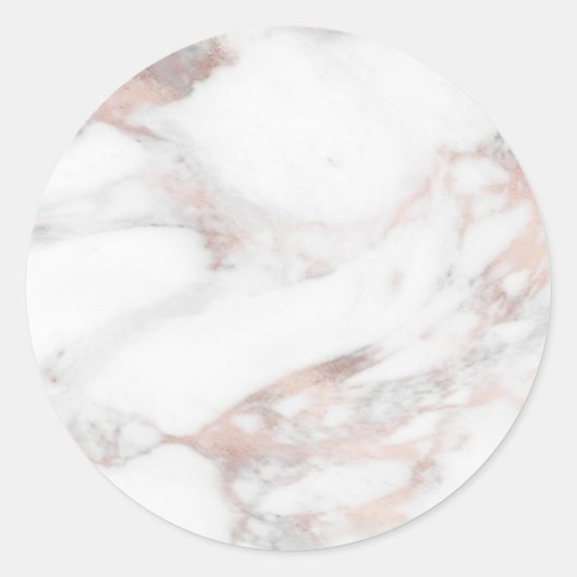 Aangepaste Rosegold Marmer Moderne Elegante Blanco Ronde Sticker (Voorkant)