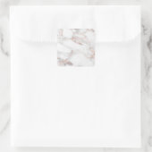 Aangepaste Rosegoud Marmer Elegant Modern Blanks T Vierkante Sticker (Tas)