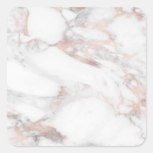 Aangepaste Rosegoud Marmer Elegant Modern Blanks T Vierkante Sticker (Voorkant)