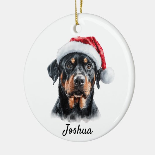 Aangepaste Rottweiler Hond  Keramisch Ornament (Links)