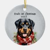 Aangepaste rottweiler keramisch ornament (Voorkant)