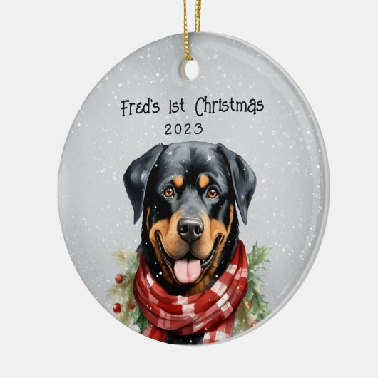 Aangepaste rottweiler keramisch ornament (Links)