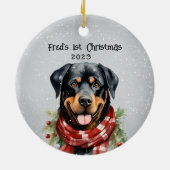 Aangepaste rottweiler keramisch ornament (Achterkant)