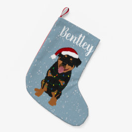 Aangepaste rottweiler kleine kerstsok