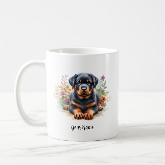 Aangepaste Rottweiler Mok met Inspirerend Quote (Links)