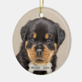 Aangepaste Rottweiler Puppy Dog Foto Keramisch Ornament (Links)