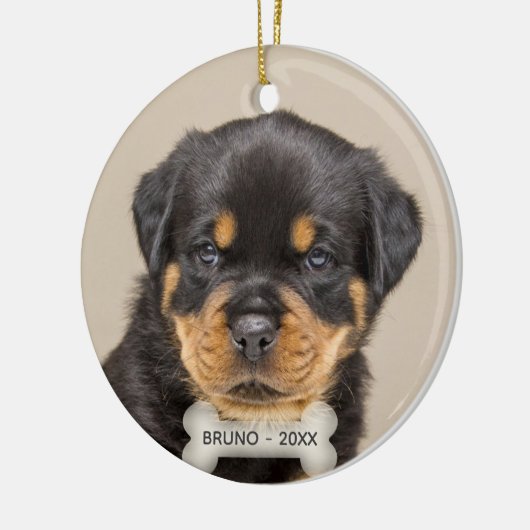 Aangepaste Rottweiler Puppy Dog Foto Keramisch Ornament (Links)