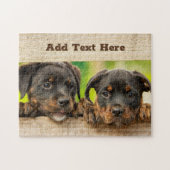 Aangepaste Rottweiler Puppy Dog Legpuzzel (Horizontaal)