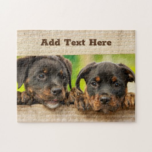Aangepaste Rottweiler Puppy Dog Legpuzzel (Horizontaal)