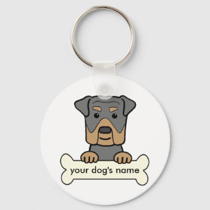 Aangepaste rottweiler sleutelhanger