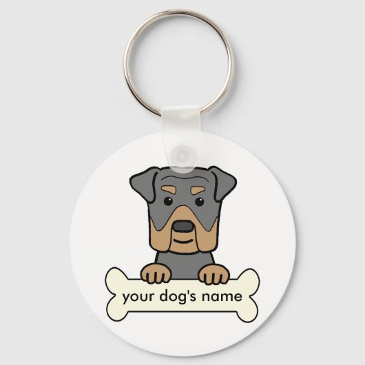Aangepaste rottweiler sleutelhanger (Voorkant)