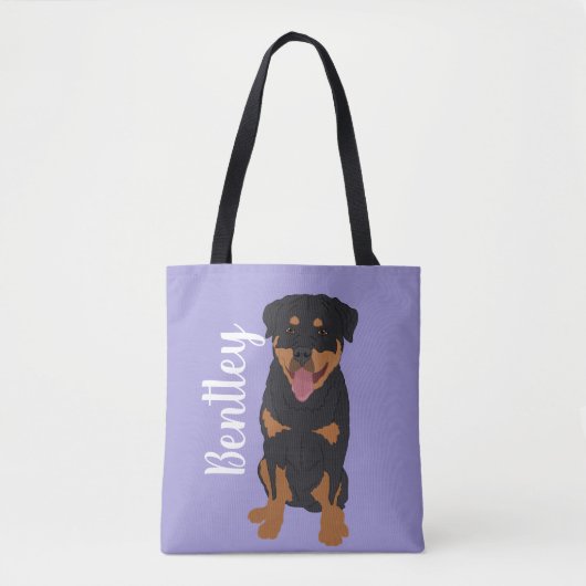 Aangepaste rottweiler tote bag (Voorkant)