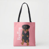 Aangepaste rottweiler tote bag (Voorkant)