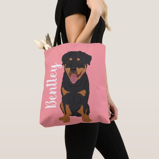 Aangepaste rottweiler tote bag (Dichtbij)