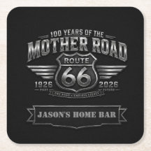 Aangepaste Route 66 Eeuwfeest Home Bar Chrome Badg