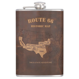 Aangepaste Route 66 Eeuwfeest Kaart Reizen Heupfles