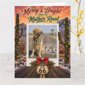 Aangepaste Route 66 Kerst Foto Groeten Kaart (Gele Bloem)