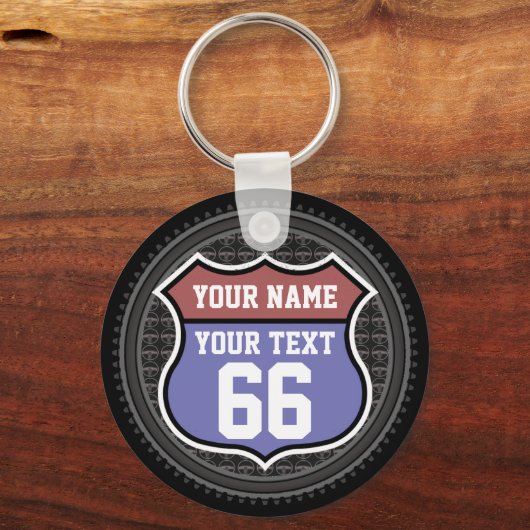 Aangepaste Route 66 Sleutelhanger (Voorkant)