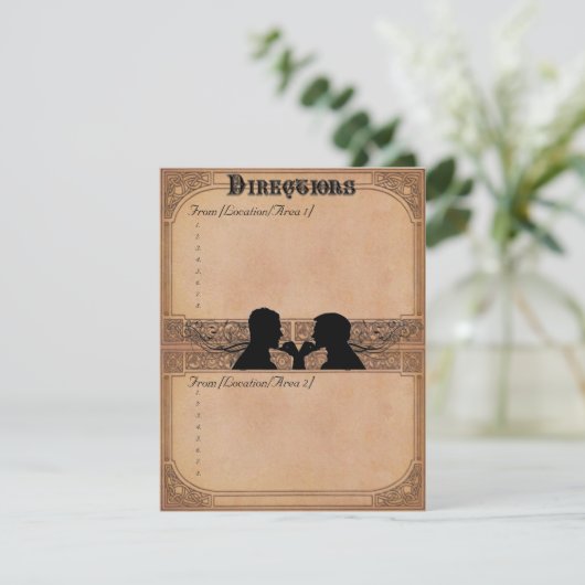 Aangepaste routebeschrijving voor plechtigheid van kaart (Staand voorkant)