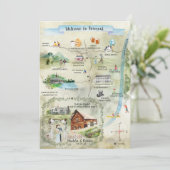 Aangepaste routekaart Vermont Destination Wedding Kaart (Staand voorkant)
